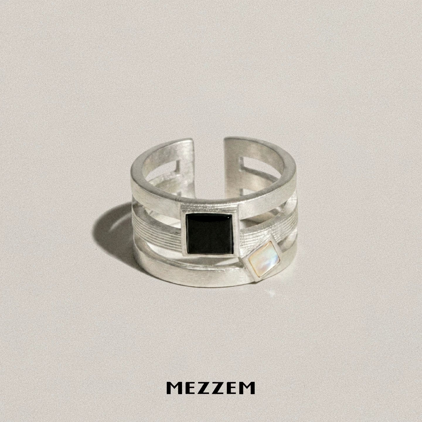 Square Stone Wide Ring
