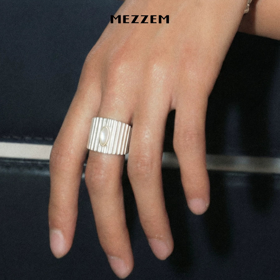Striped Agate Wide Ring
