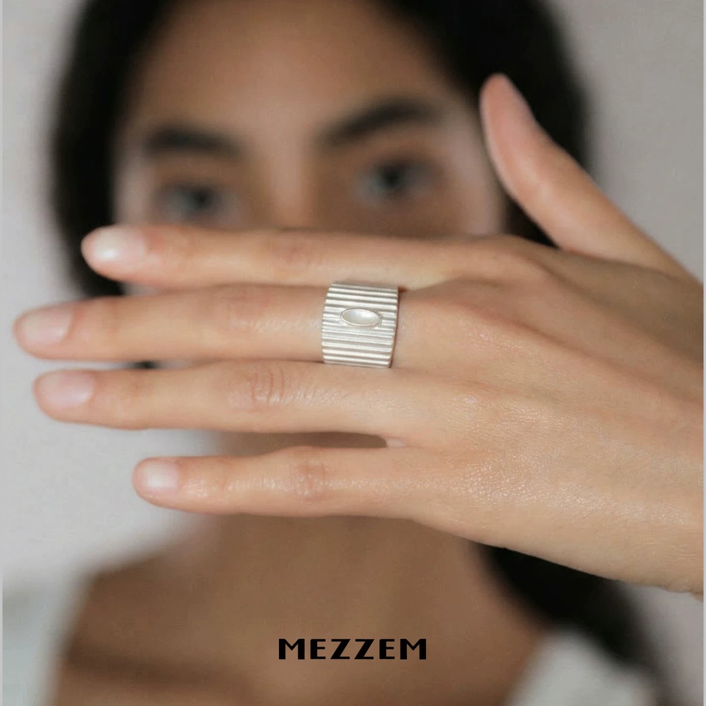 Striped Agate Wide Ring