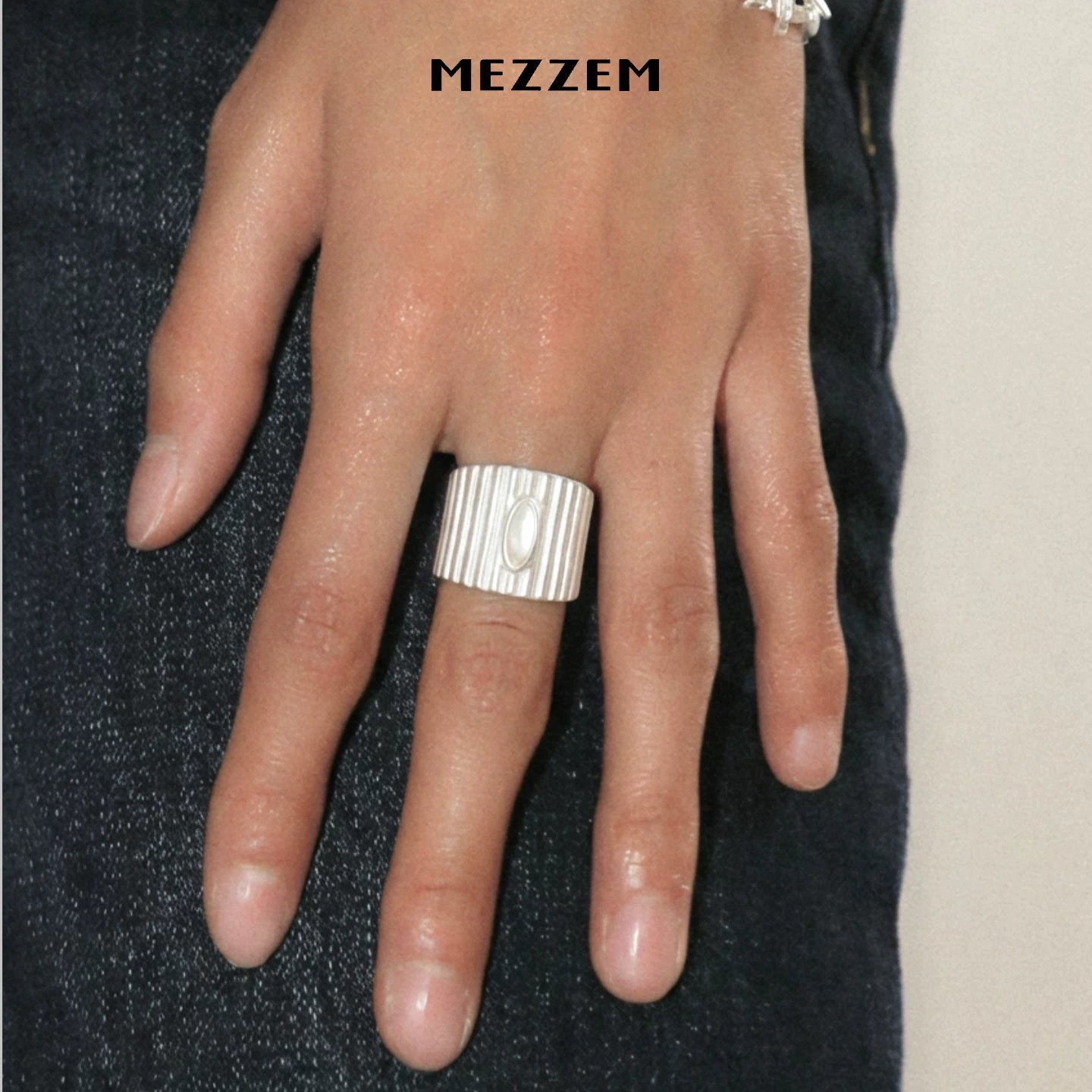Striped Agate Wide Ring