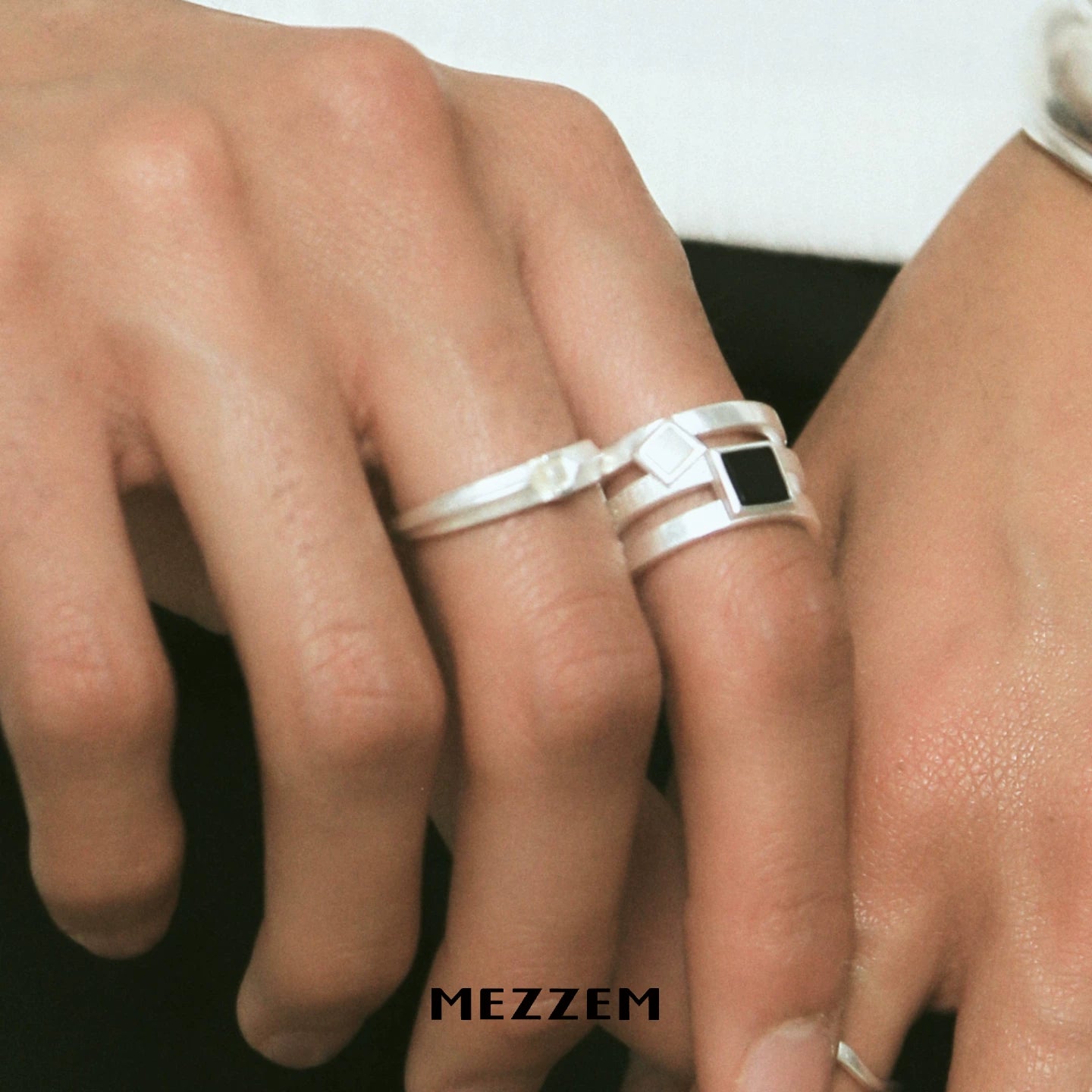 Square Stone Wide Ring
